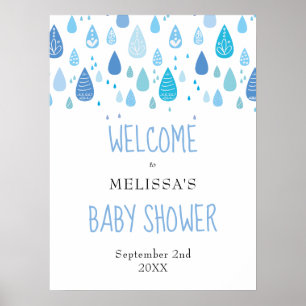 Poster Joli panneau de bienvenue pour baby shower avec go