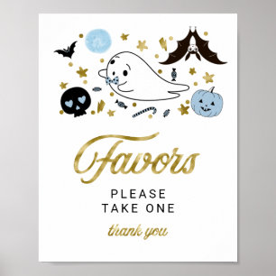 Poster Joli panneau de cadeaux de bébé garçon Halloween F