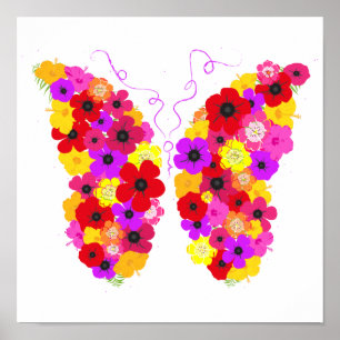 Poster Joli Papillon Art Moderne