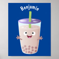 Joli personnage de dessin animé boba thé bulle