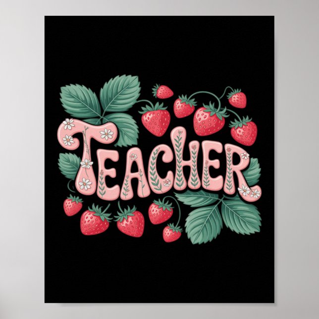 Poster Joli professeur fraise (Devant)