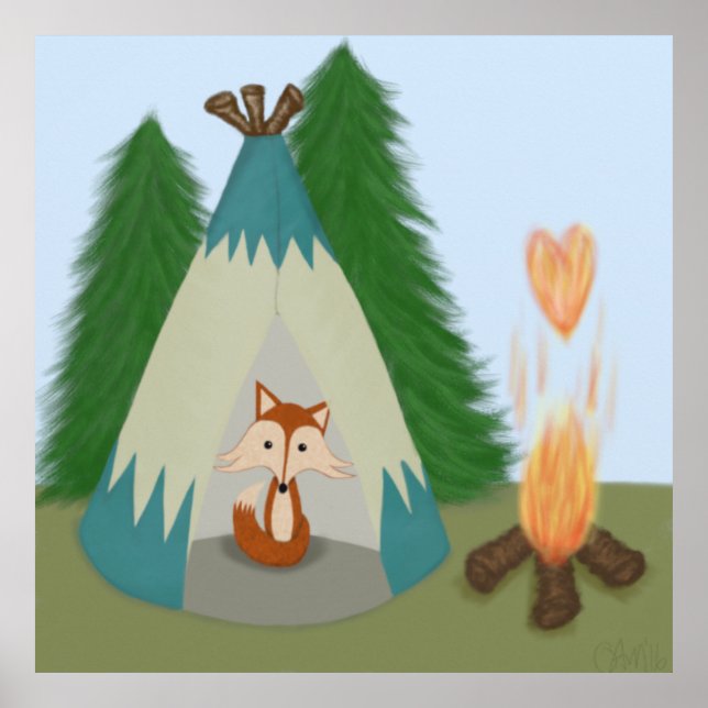 Poster Joli renard solitaire (Devant)