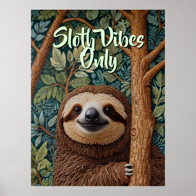 Poster Joli rétro boho paresseux Accroche-toi (Devant)