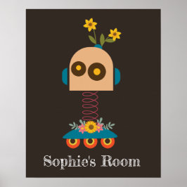 Poster Joli robot pour les filles design chambre