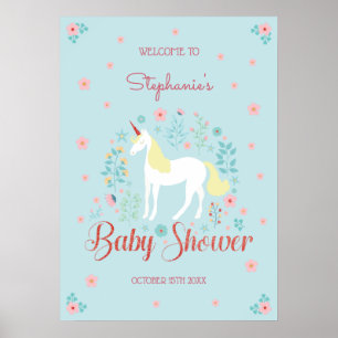 Poster Joli Rose de Parties scintillant de Baby shower d'