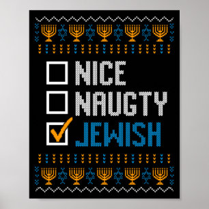 Poster Joli sale juif laid pull de Noël drôle H