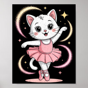 Poster Joli tutu de chat de ballet de danse de ballet