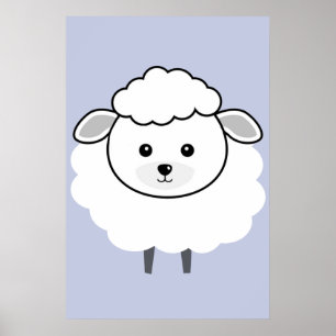 Poster Joli visage d'agneau en laine