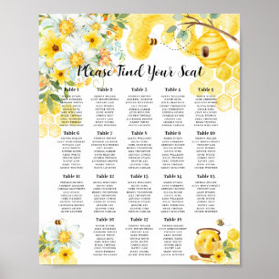 Poster Jolie Abeilles de Miel Baby Fête des mariées Maria
