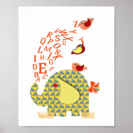 Poster Jolie Alphabet Elephant Baby Nursery Imprimer