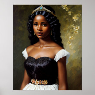 Poster Jolie Black Girl Princess Art