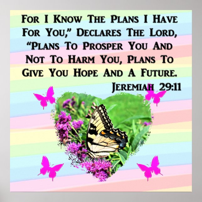 POSTER JOLIE BOUTTERFLY JEREMIAH 29:11 (Devant)