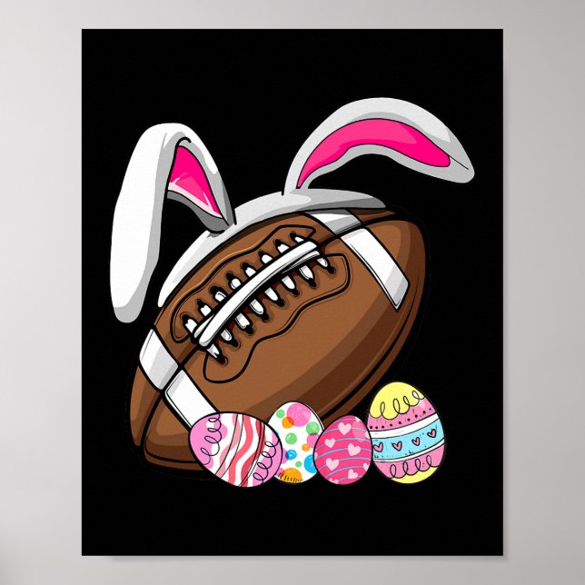 Poster Jolie Bunny Football OEufs de Pâques Enfants Fille (Devant)