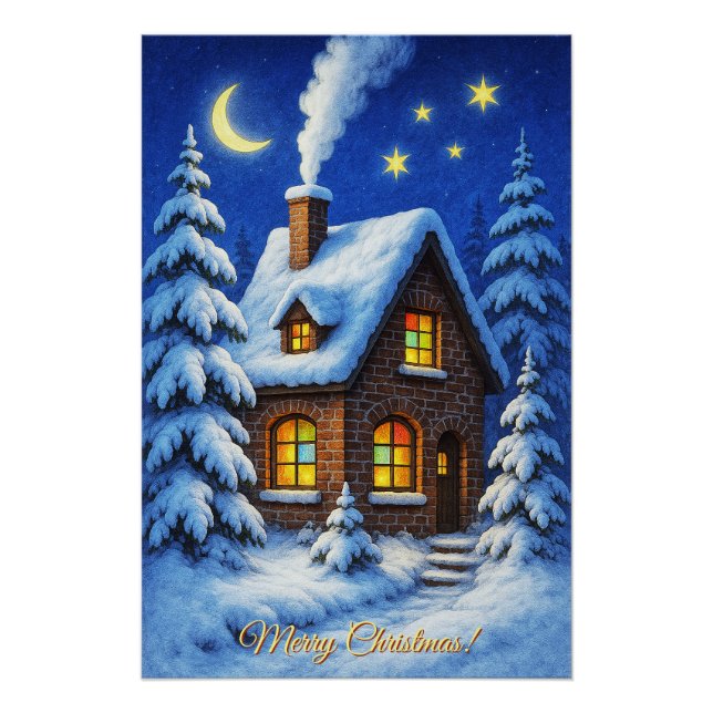Poster Jolie carte de vœux de Noël (Devant)