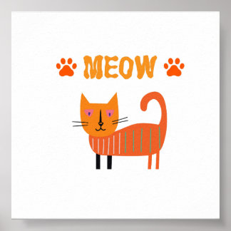 Poster jolie chatte colorée look super