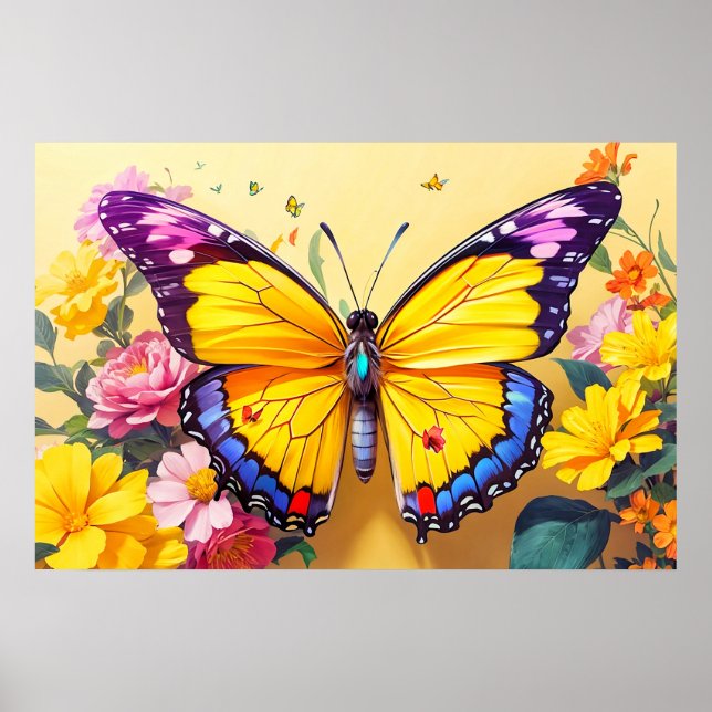 Poster Jolie conception d'illustration de papillon de rep (Devant)