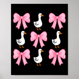 Poster Jolie Coquette Arc Oie Canard Halloween Fille