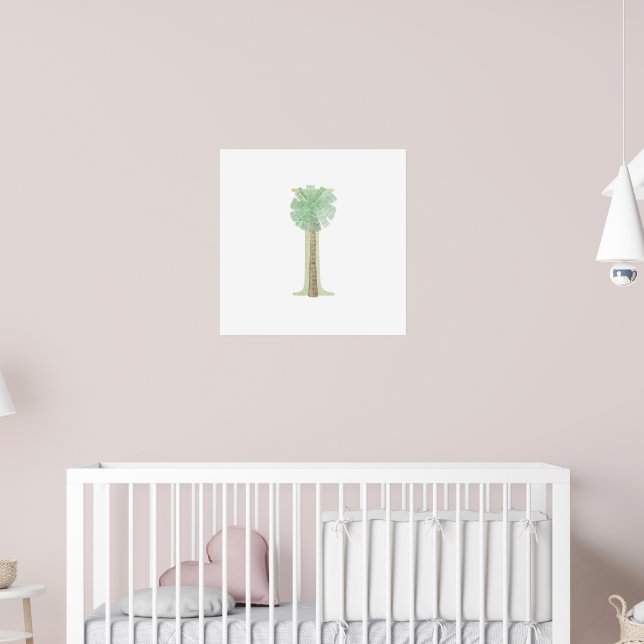 Poster Jolie enfant TROPICAL ARBRE Monogramme I Nursery (Pépinière 2)