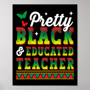 Poster Jolie enseignante noire et instruite Mois de l'his