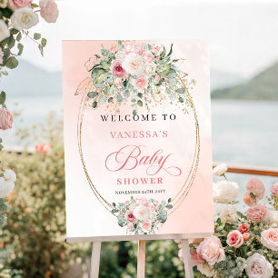 Poster Jolie enseigne de bienvenue pour baby shower Boho