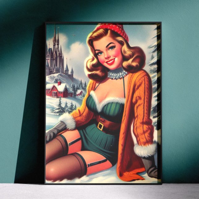 Poster Jolie épinglette rétro hiver (Créateur téléchargé)