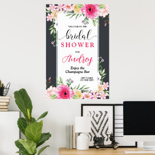 Poster Jolie et lumineuse douche de mariée florale