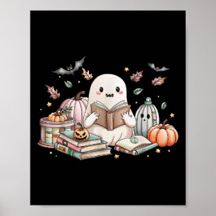 Poster Jolie Fantôme Lecture Livre Amateurs Automne Autom