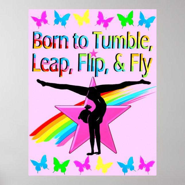 POSTER JOLIE FILLE DE GYMNAST TUMBLING (Devant)