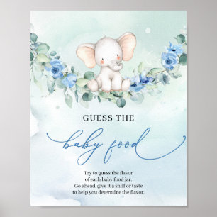 Poster Jolie fleur bleue d'éléphant Guess The Baby Food j