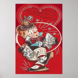 Poster Jolie fleur de clown éternuement coeur Saint-Valen