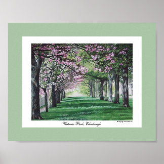 Poster Jolie fleur rose Edimbourg décor art