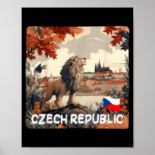 Poster Jolie graphique de ville de République tchèque ave