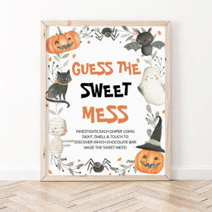 Poster Jolie Halloween Guess the Sweet Mess Baby shower