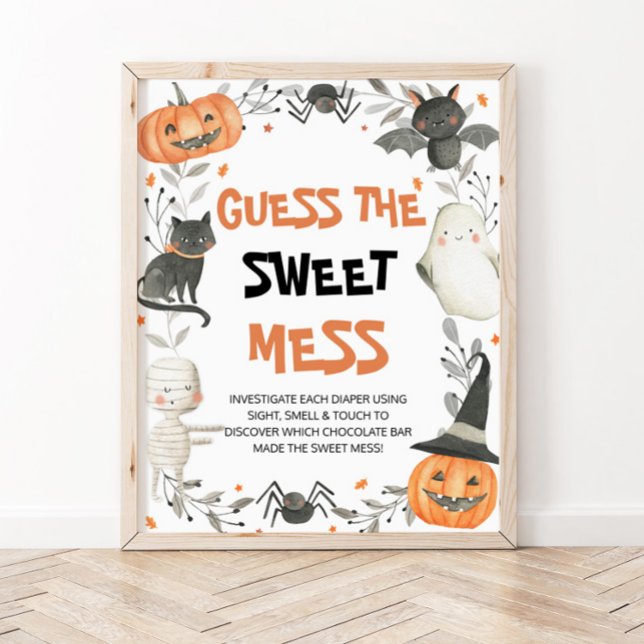 Poster Jolie Halloween Guess the Sweet Mess Baby shower (Créateur téléchargé)