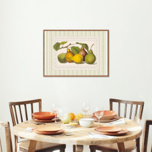 Poster Jolie illustration victorienne de poires