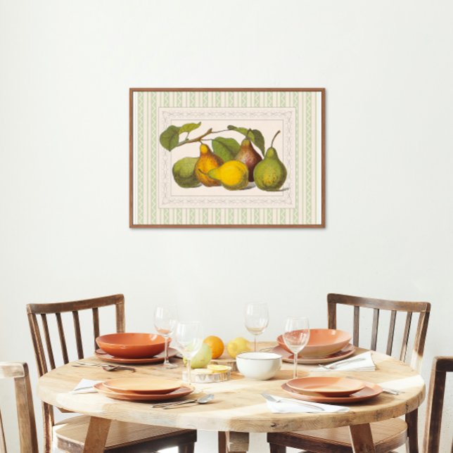 Poster Jolie illustration victorienne de poires (Créateur téléchargé)