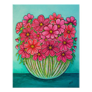 Poster Jolie impression de cosmos rose par Lisa Lorenz
