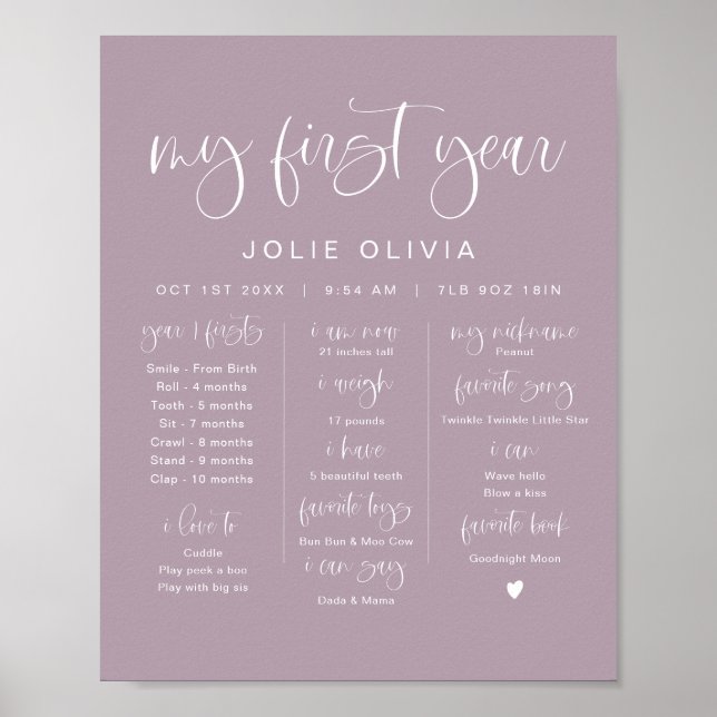 Poster JOLIE Lavender Purple Premier Anniversaire Jalon (Devant)