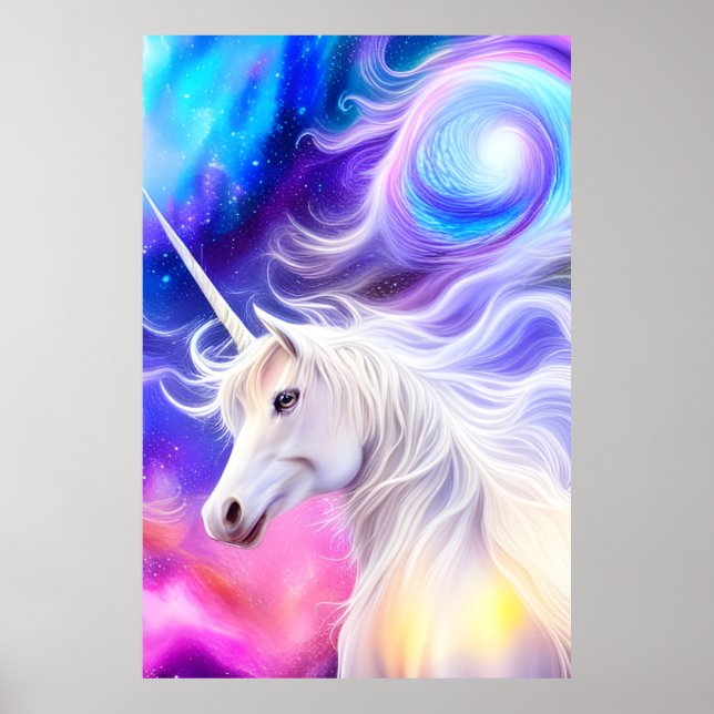 Poster Jolie licorne blanche (Devant)