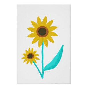 Poster Jolie main dessinée Digital Sweet Tournesol