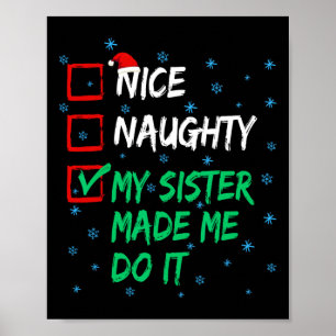 Poster Jolie Mille Fille Ma Soeur M'A Fait Le Faire Noël 