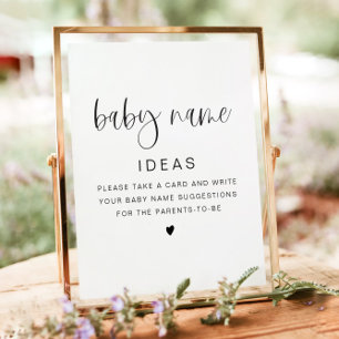 Poster JOLIE Moderne Minimaliste Baby Name Idées Game Sig