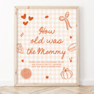 Poster Jolie Orange Gingham Cutie Pie Quel âge avait la M