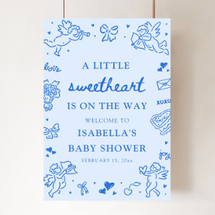 Poster Jolie pancarte de bienvenue pour une baby shower d