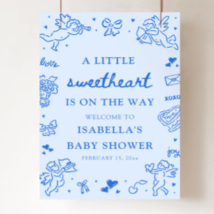 Poster Jolie pancarte de bienvenue pour une baby shower d