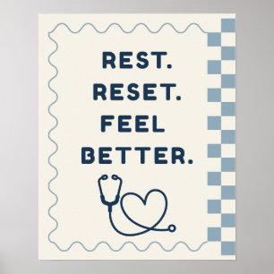 Poster Jolie Papeterie de repos, réinitialisation, se sen