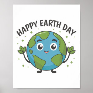 Poster Jolie planète Terre Dire Joyeux Jour des terres 1