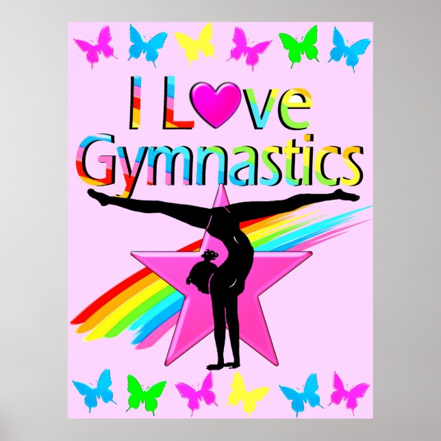 POSTER JOLIE PLONGÉE J'AIME LE DESIGN GYMNASTIQUE (Devant)