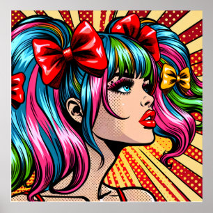Poster Jolie Pop Art Comic Girl