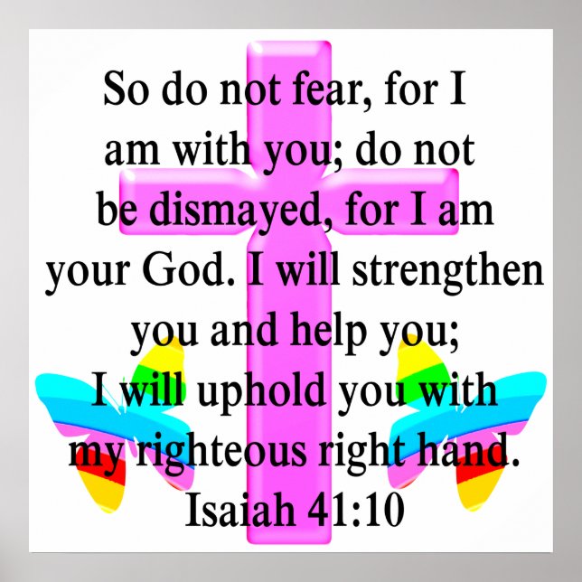 POSTER JOLIE SCRIPTURE ISAIAH 41:10 CONCEPTION (Devant)
